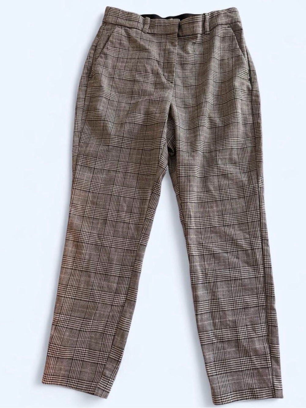 H&M Plaid Trousers in White and Black